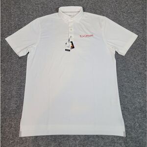 Johnnie-O Birdie Men Golf Polo Shirt Size M White Carousel Industrie Embroidered